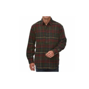 NWT Rainforest Heavyweight Plaid Flannel Shirt Hunter Green Multi Mens M $89 A40